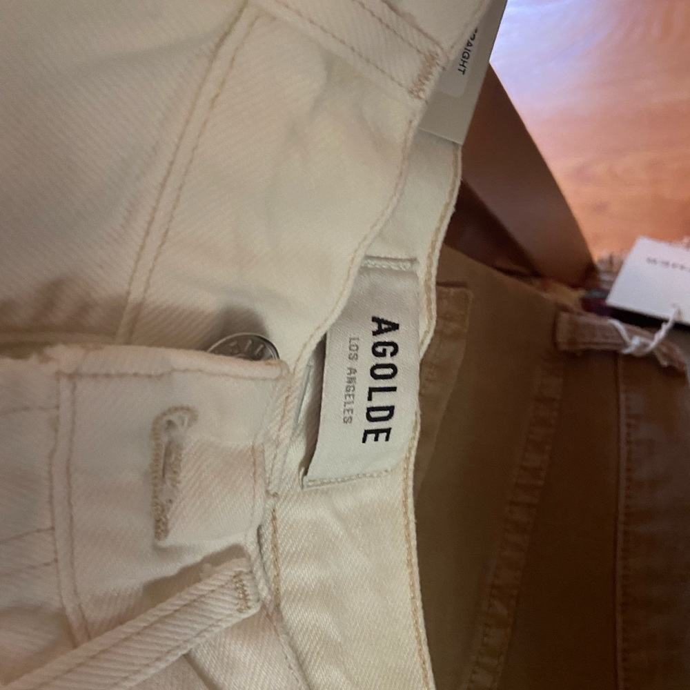 Agolde White Riley Crop High Rise Straight size 27 - Picture 7 of 7